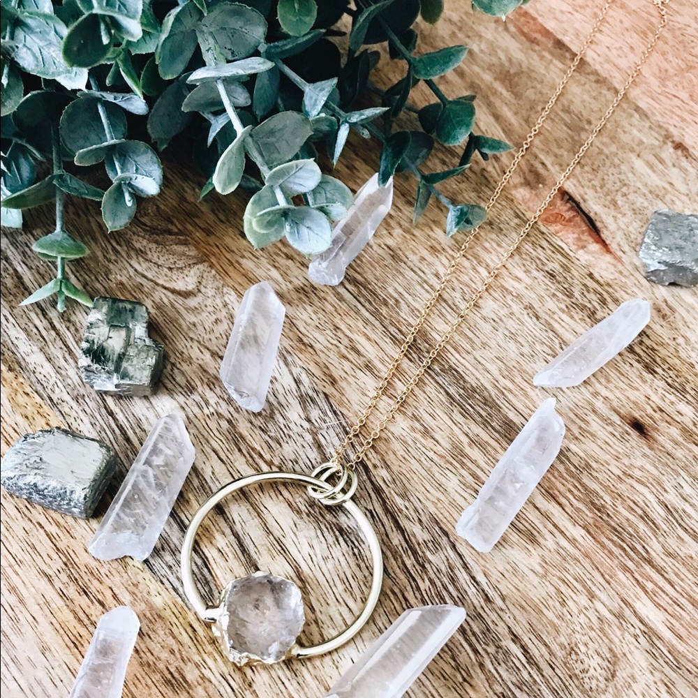 24K Gold Natural Quartz Necklace
